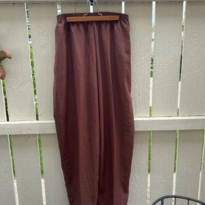 Silky Brown Straight Pants